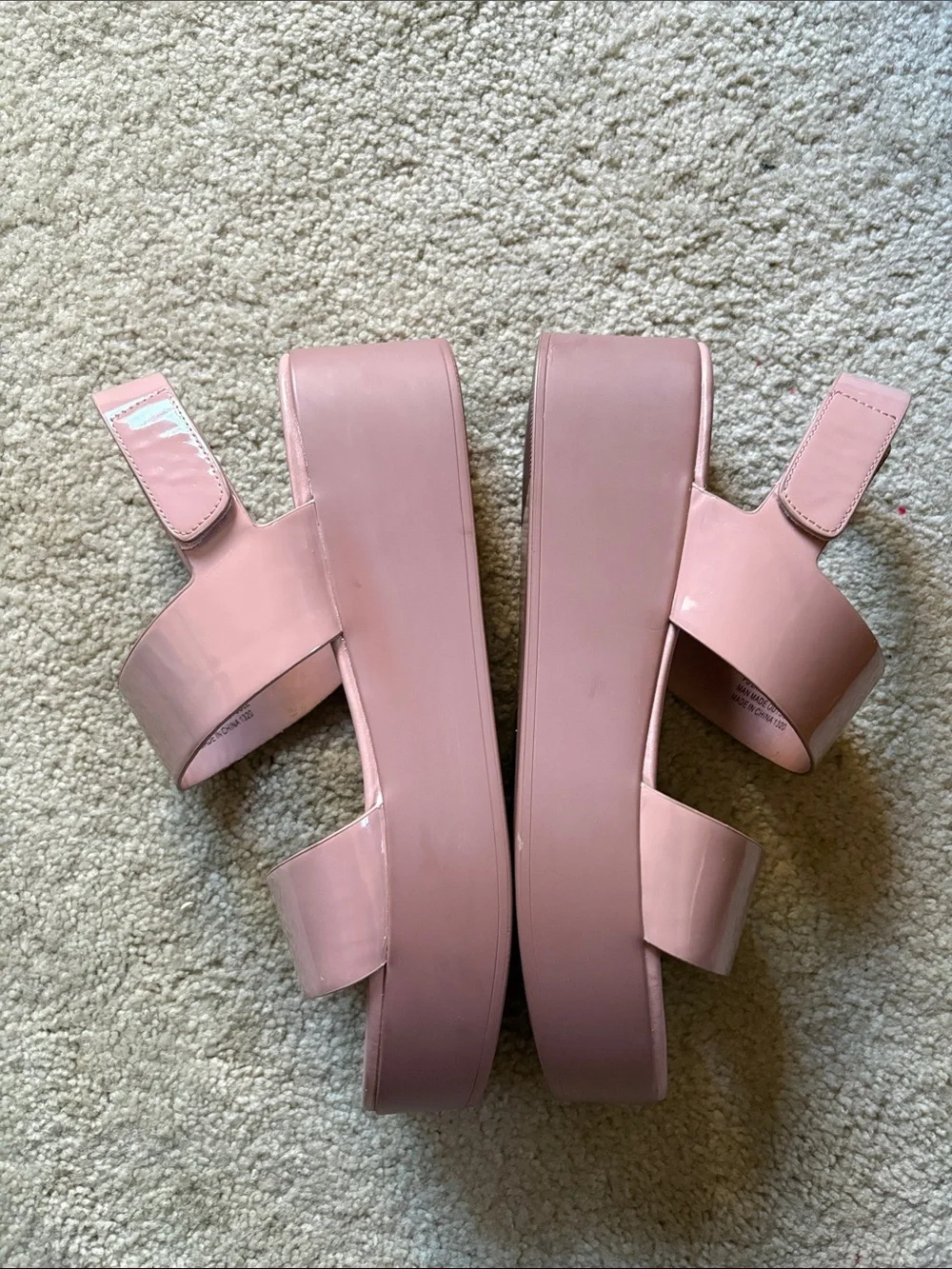 Steve Madden Blush Pink Patent Platform Sandals